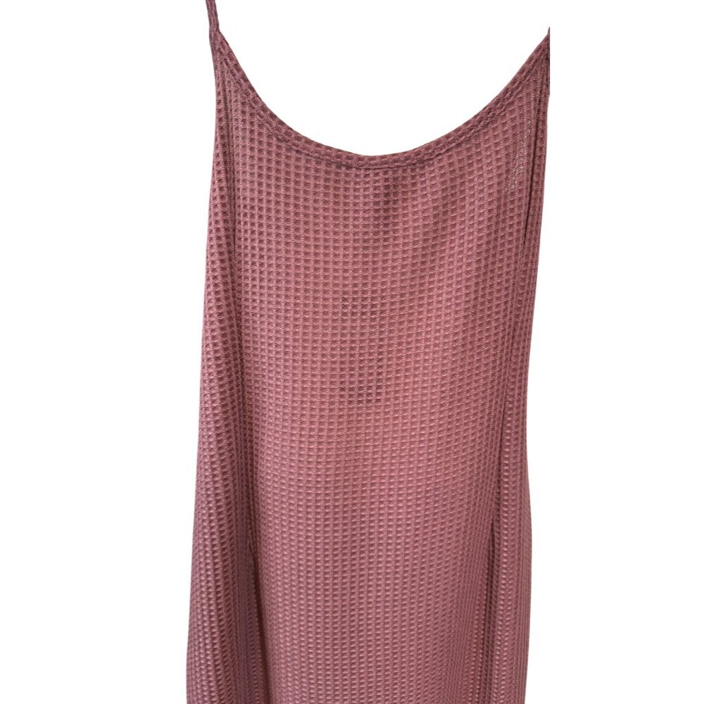 NWT Pretty Little Thing 16 Mauve Waffle Knit Maxi Dress Sleeveless Polyester - Picture 8 of 15